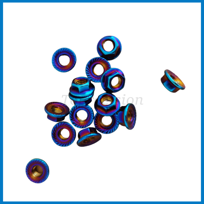 永精烧蓝六角摩托车电动车改装法兰螺母